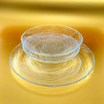 X12 The Art top Of Tabletop glass Turkish Dinner / Salad Plates Bowls Yellow Swirl